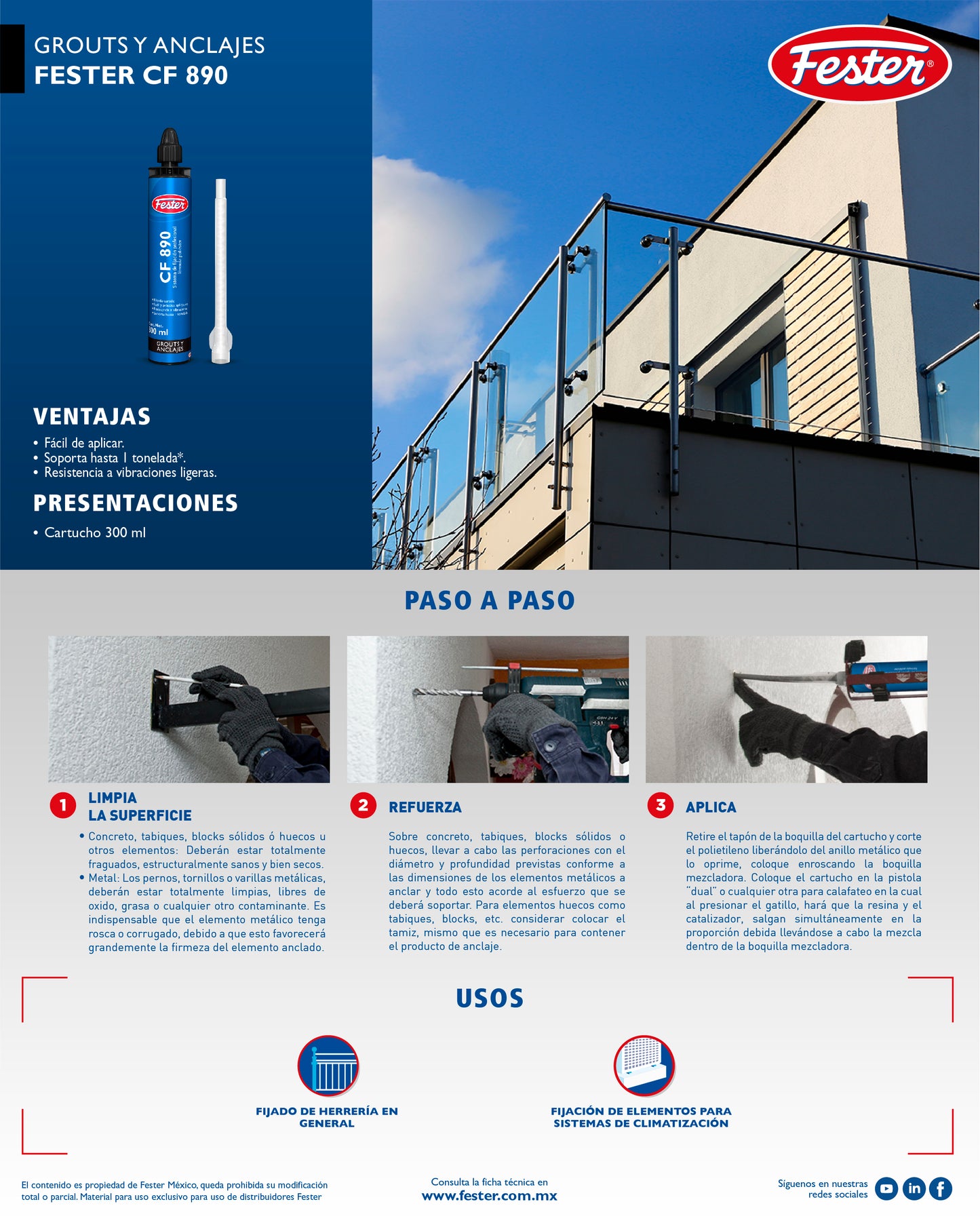 FESTER CF1000 ANCLAJE QUIMICO 385 ml